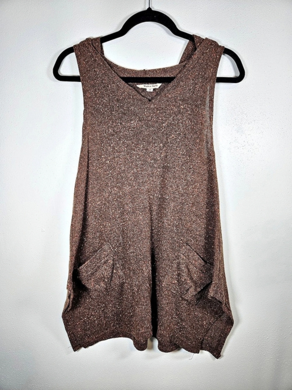 Yarn Yeti Brown Speckled Poncho Size Small Like New